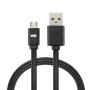 C ble USB/micro USB plat 2m noir - connecteurs rversibles