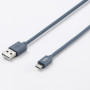 C ble USB/micro USB en silicone - 1m - bleu