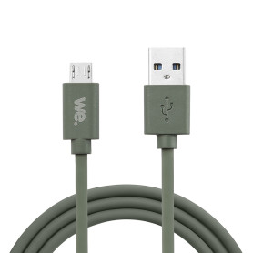 C ble USB/micro USB en silicone - 1m - vert kaki