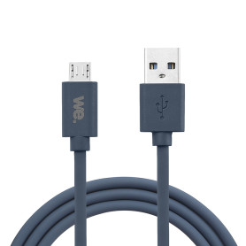 C ble USB/micro USB en silicone - 2m - bleu