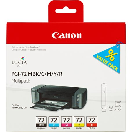 Canon Multipack de cartouches d'encre PGI-72 MBK/C/M/Y/R 5