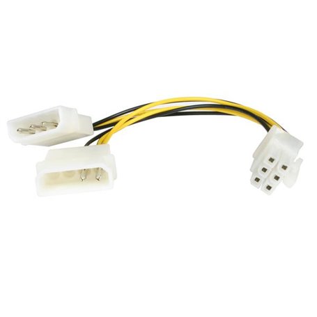 StarTech.com Câble adaptateur d'alimentation LP4 vers carte graphique PCI Express à 6 broches de 15 cm - M/M