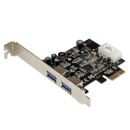 StarTech.com Carte Contrôleur PCI Express vers 2 Ports USB 3.0 avec UASP - Alimentation LP4