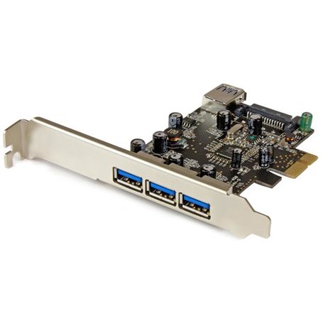 StarTech.com Carte contrôleur PCI Express à 4 ports USB 3.0 - 3 externes 1 interne - Adaptateur PCIe USB avec UASP