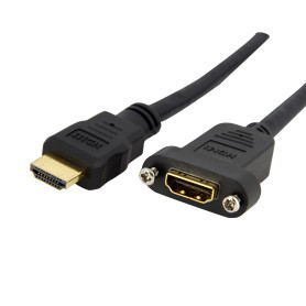 StarTech.com Adaptateur HDMI 1m - Câble HDMI 4K30Hz Haut Débit pour Montage sur Panneau - Bande Passante 10.2 Gbps - HDMI 4K à H