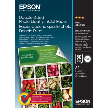 Epson Double-Sided Photo Quality Inkjet Paper - A4 - 50 Sheets