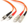 StarTech.com Câble / Jarretière fibre optique duplex multimode 62.5/125 OM1 de 2m - ST vers SC - Orange