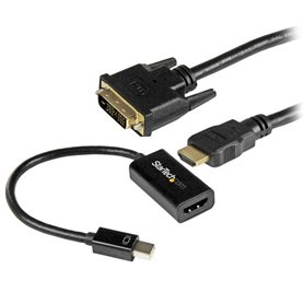 StarTech.com Kit de connectiques Mini DisplayPort vers DVI - Convertisseur actif Mini DP vers HDMI avec câble HDMI vers DVI de 1