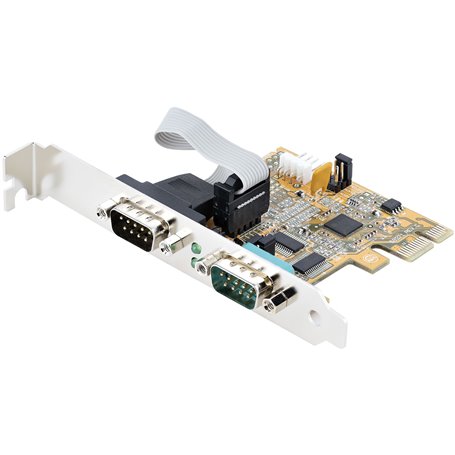 StarTech.com Carte Série PCI Express à 2 ports - Carte d'Extension Série PCIe vers RS232 (DB9) - Adaptateur PCIe avec UART 16C10