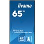 iiyama PROLITE Carte A numérique 165,1 cm (65") LED Wifi 500 cd/m² 4K Ultra HD Noir Intégré dans le processeur Android 11 24/7