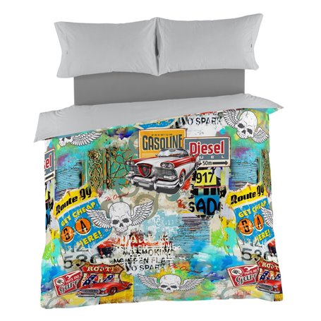Housse de Couette Alexandra House Living Rebel Multicouleur 140 x 200 cm