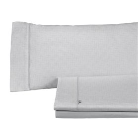 Jeu de draps Alexandra House Living Estelia Gris perlé Lit king size 4 Pièces