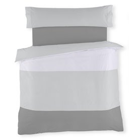 Parure de couette Alexandra House Living Blanc Gris Lit 2 persones 2 Pièces