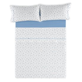 Jeu de draps Alexandra House Living Estelia Bleu Lit king size 4 Pièces