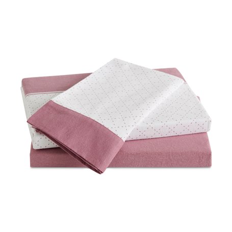 Jeu de draps Alexandra House Living Eira Rose chaud Lit 1 persone 3 Pièces