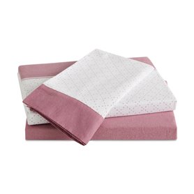 Jeu de draps Alexandra House Living Eira Rose chaud Lit 1 persone 3 Pièces