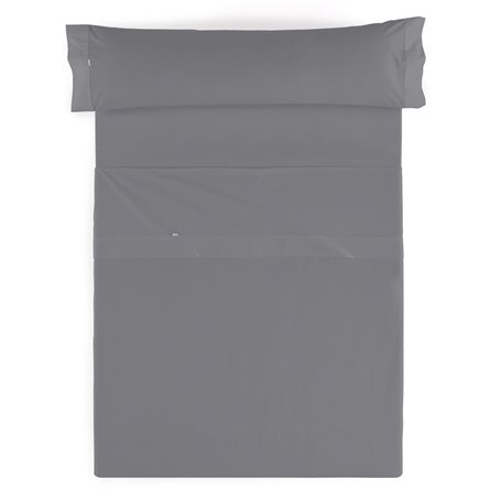 Jeu de draps Alexandra House Living Satén Gris foncé Gran lit 2 persones 4 Pièces