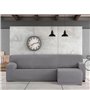 Housse pour chaise longue accoudoir long gauche Eysa TROYA Gris 170 x 110 x 310 cm