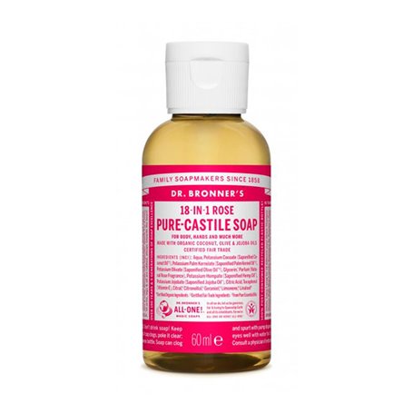 Savon liquide Dr Bronner's 60 ml Roses