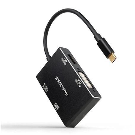 Hub USB-C NANOCABLE 10.16.4307 Noir (1 Unités)