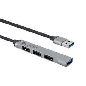 Hub USB CoolBox COO-HUB195 Gris Argenté