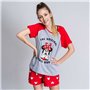 Pyjama D'Été Minnie Mouse Rouge Femme Gris