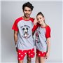 Pyjama D'Été Minnie Mouse Rouge Femme Gris