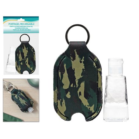 Porte-clés Gel hydroalcoolique Vert Camouflage