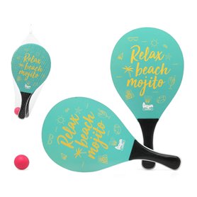 Raquettes de Plage avec Balle Bleu clair 38 x 20 x 0