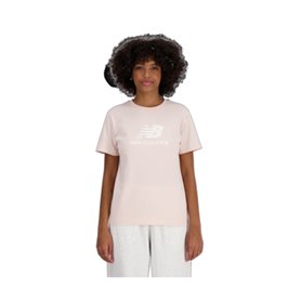 T-shirt à manches courtes femme New Balance ESSENJERSEY LOGO WT41502 OUK Rose