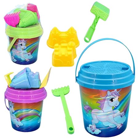 Set de jouets de plage Juinsa Licorne 21 x 20 cm