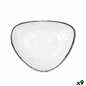Assiette plate Quid Select Filo Blanc Noir Plastique Triangulaire 26 x 21 x 5