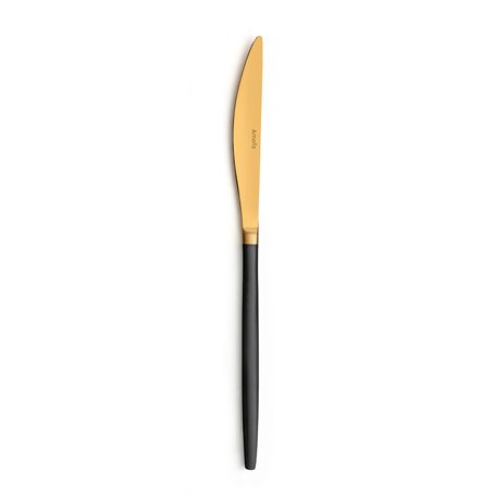 Ensemble de Couteaux Amefa Soprano Noir Doré Métal Acier inoxydable 12 Unités