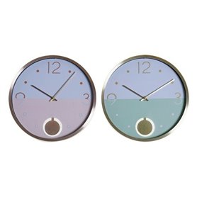 Horloge Murale DKD Home Decor Aluminium Verre 30 x 5 x 30 cm (2 Unités) (12 Unités) (2 pcs)