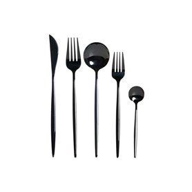 Couverts DKD Home Decor Noir Acier inoxydable 3 x 1