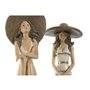 Figurine Décorative Home ESPRIT Blanc Beige Femme méditerranéen 12 x 8,5 x 20 cm (2 Unités)