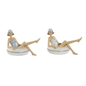 Figurine Décorative Home ESPRIT Blanc Bleu ciel méditerranéen 17