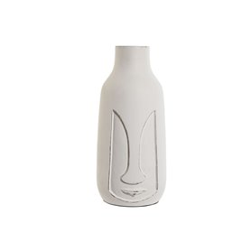 Vase Home ESPRIT Blanc Bois de manguier Moderne Visage 15 x 15 x 30 cm