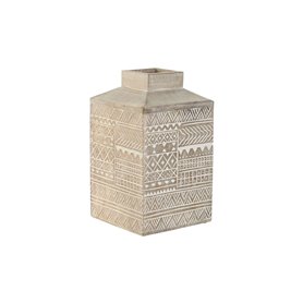 Vase Home ESPRIT Blanc Naturel Bois de manguier Colonial 18 x 18 x 30