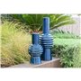 Vase Home ESPRIT Bleu Gris Porcelaine 14 x 14 x 28 cm (2 Unités)