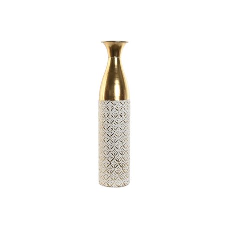 Vase Home ESPRIT Blanc Doré Métal 14 x 14 x 63 cm