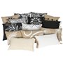 Coussin Home ESPRIT Blanc Noir Palmier 42 x 15 x 42 cm