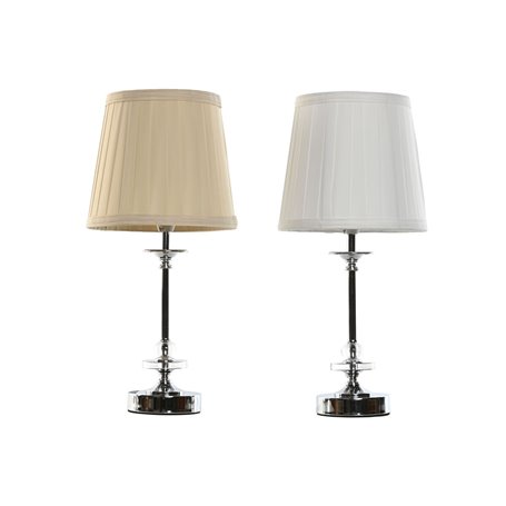 Lampe de bureau Home ESPRIT Blanc Beige Métal 25 W 220 V 20 x 20 x 43 cm (2 Unités)