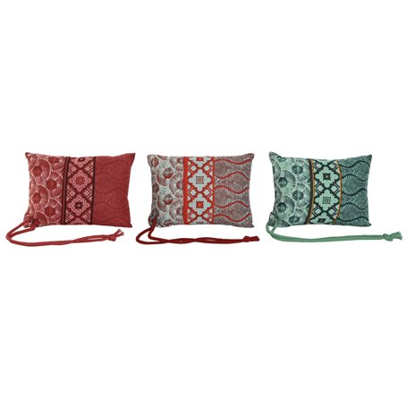 Coussin Home ESPRIT Rouge Vert Corail 30 x 10 x 20 cm (3 Unités)