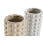 Vase Home ESPRIT Blanc Beige Céramique 16 x 16 x 40 cm (2 Unités)