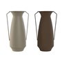 Vase Home ESPRIT Marron Beige Métal 25 x 25 x 44 cm (2 Unités)