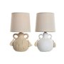 Lampe de bureau Home ESPRIT Blanc Beige Céramique 220 V 15 x 15 x 28 cm (2 Unités)