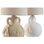 Lampe de bureau Home ESPRIT Blanc Beige Céramique 220 V 15 x 15 x 28 cm (2 Unités)