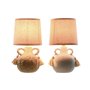 Lampe de bureau Home ESPRIT Blanc Beige Céramique 220 V 15 x 15 x 28 cm (2 Unités)