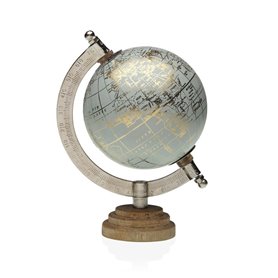 Globe terrestre Versa Blanc Acrylique Bois 10 x 18 x 12 cm